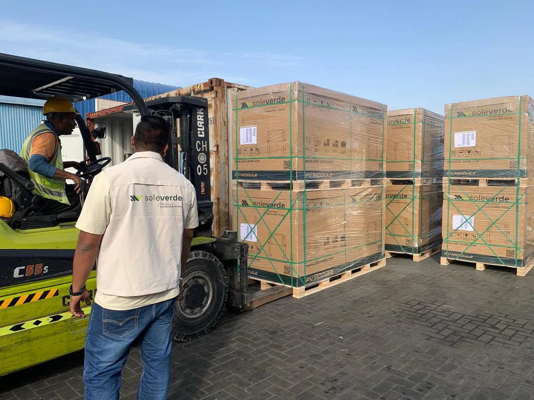 Delivering solar panels